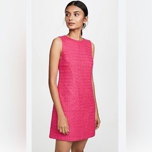 Alice and Olivia hot pink tweed shift dress